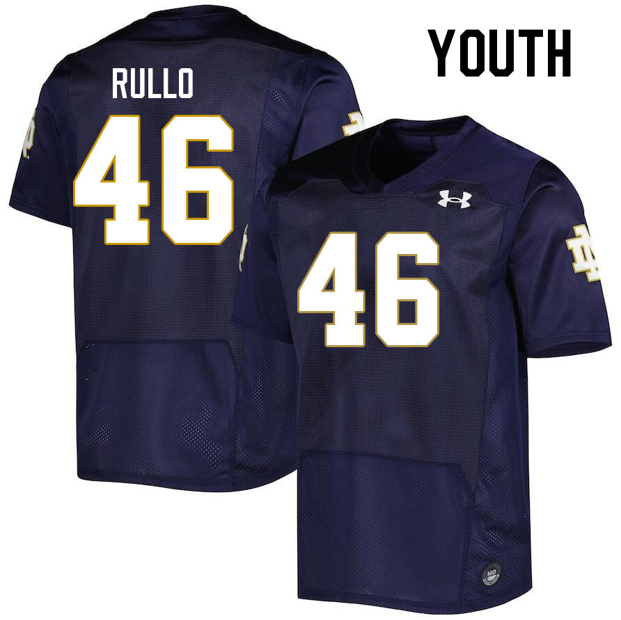 Youth #46 Jerry Rullo Notre Dame Fighting Irish College Football Jerseys Stitched-Navy